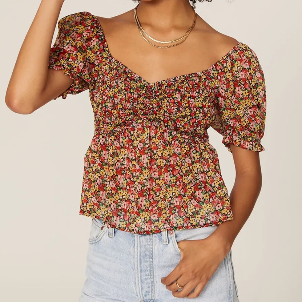 Louna Floral Puff Sleeve Blouse